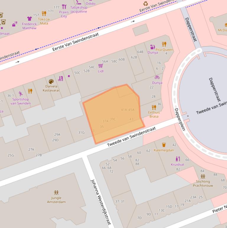 Kaart van postcodegebied 1093VH.