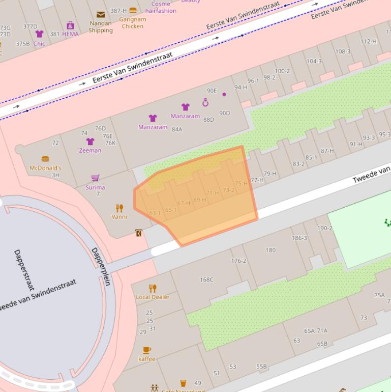 Kaart van postcodegebied 1093VK.