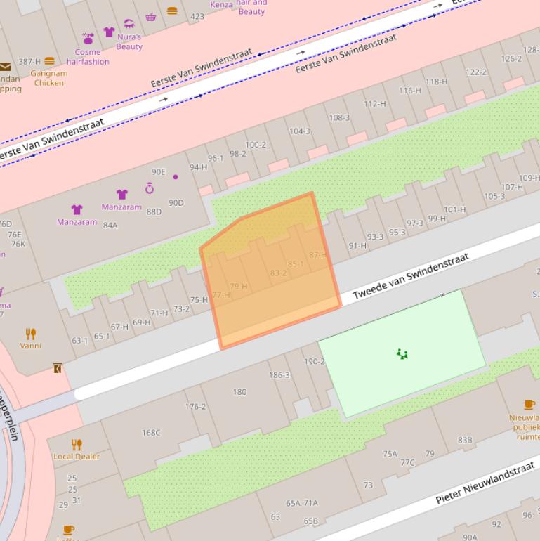 Kaart van postcodegebied 1093VL.