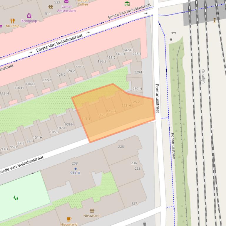Kaart van postcodegebied 1093VP.