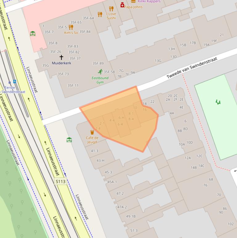 Kaart van postcodegebied 1093VR.