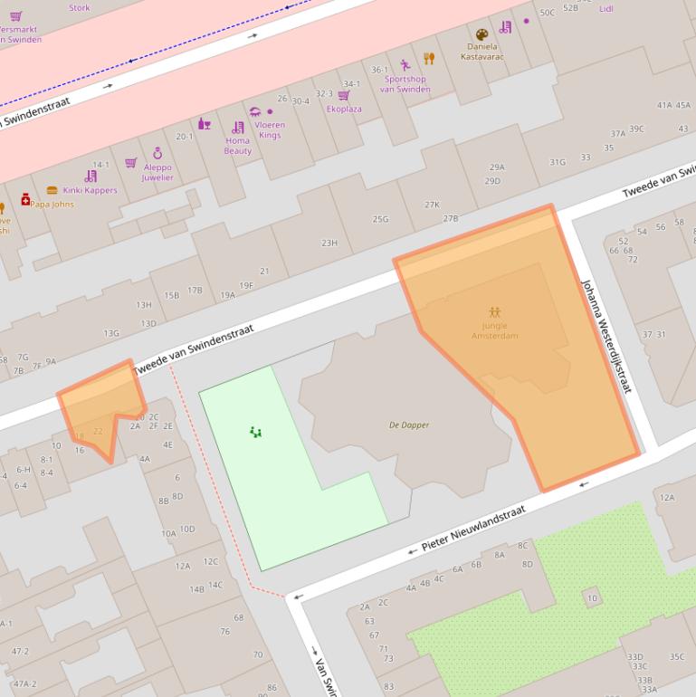 Kaart van postcodegebied 1093VS.