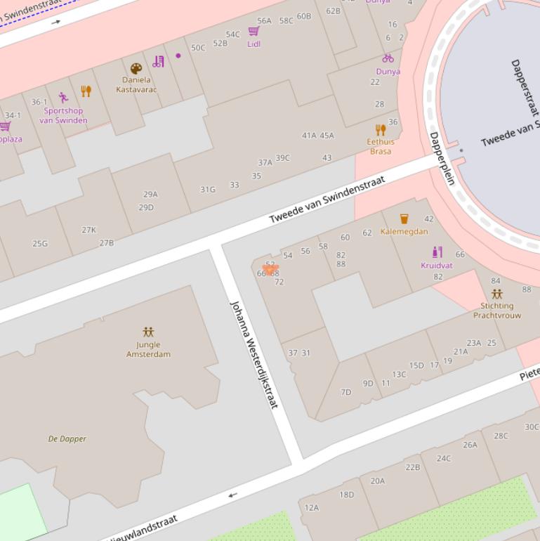 Kaart van postcodegebied 1093VT.