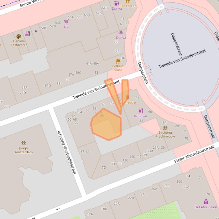 Kaart van postcodegebied 1093VX.