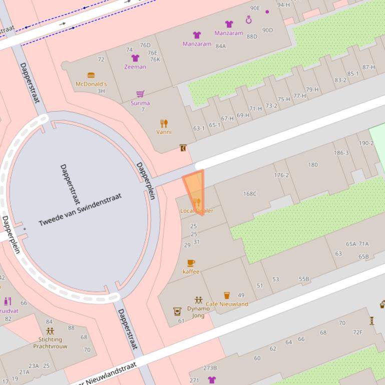 Kaart van postcodegebied 1093VZ.