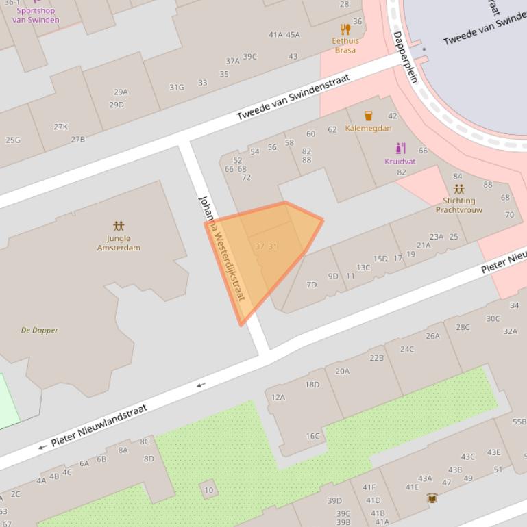 Kaart van postcodegebied 1093WZ.