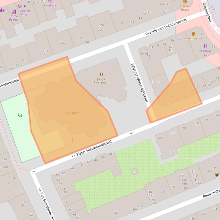 Kaart van postcodegebied 1093XG.