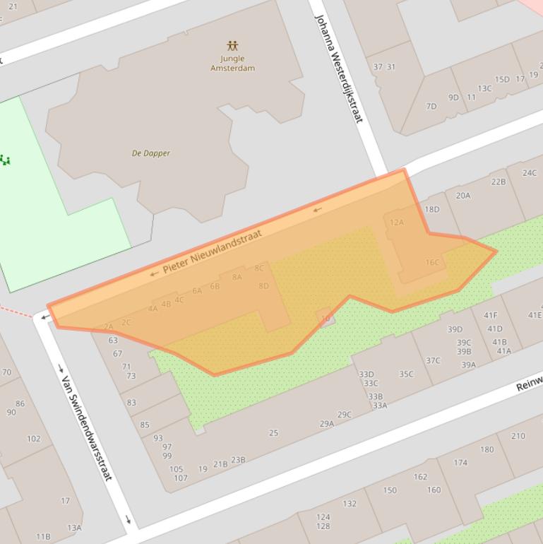 Kaart van postcodegebied 1093XP.