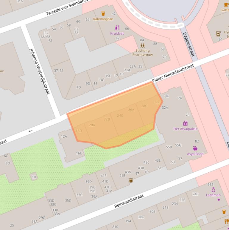 Kaart van postcodegebied 1093XR.