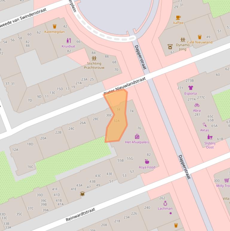 Kaart van postcodegebied 1093XS.