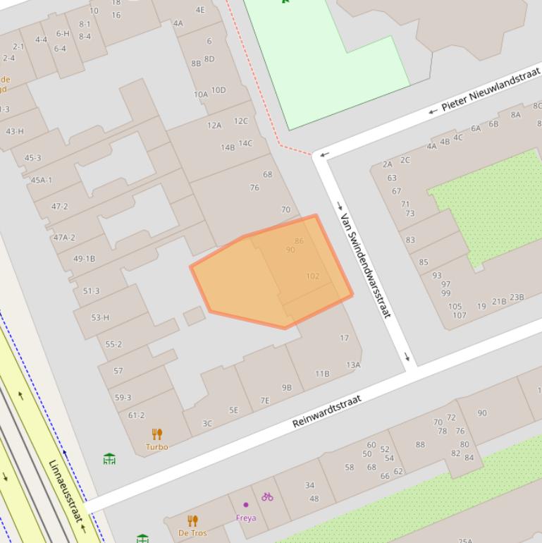 Kaart van postcodegebied 1093ZB.