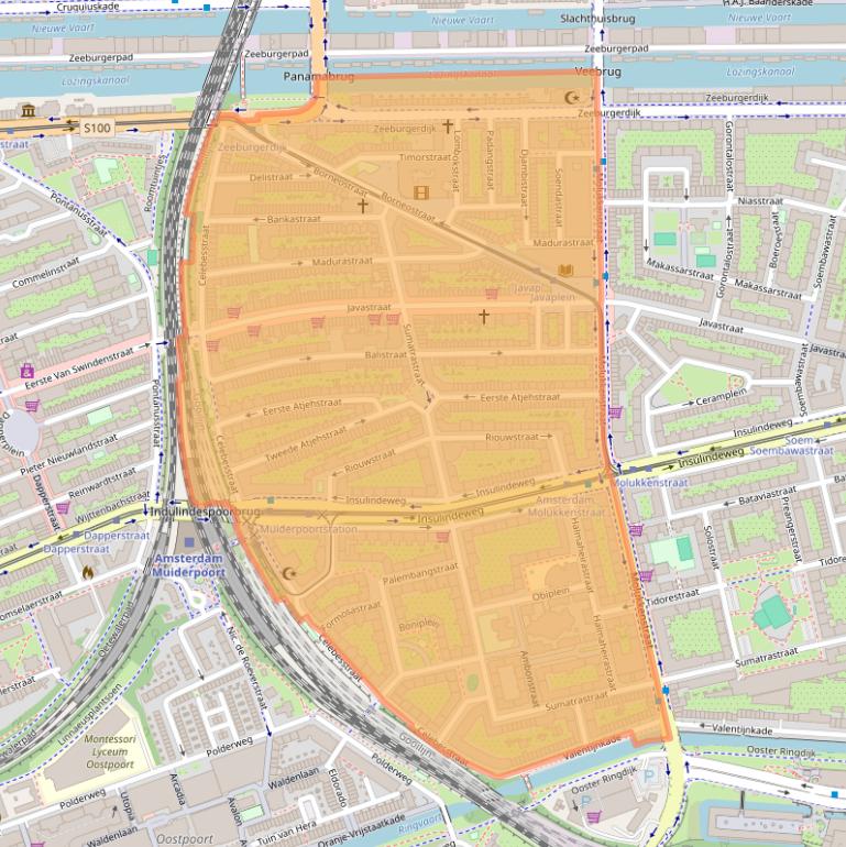 Kaart van postcodegebied 1094.