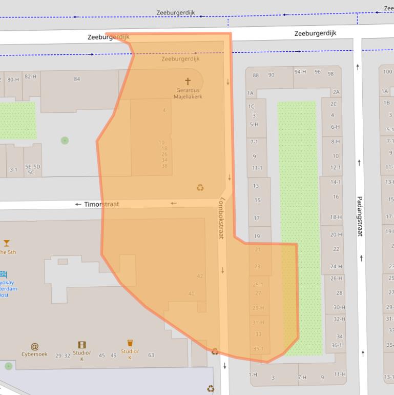 Kaart van postcodegebied 1094AL.