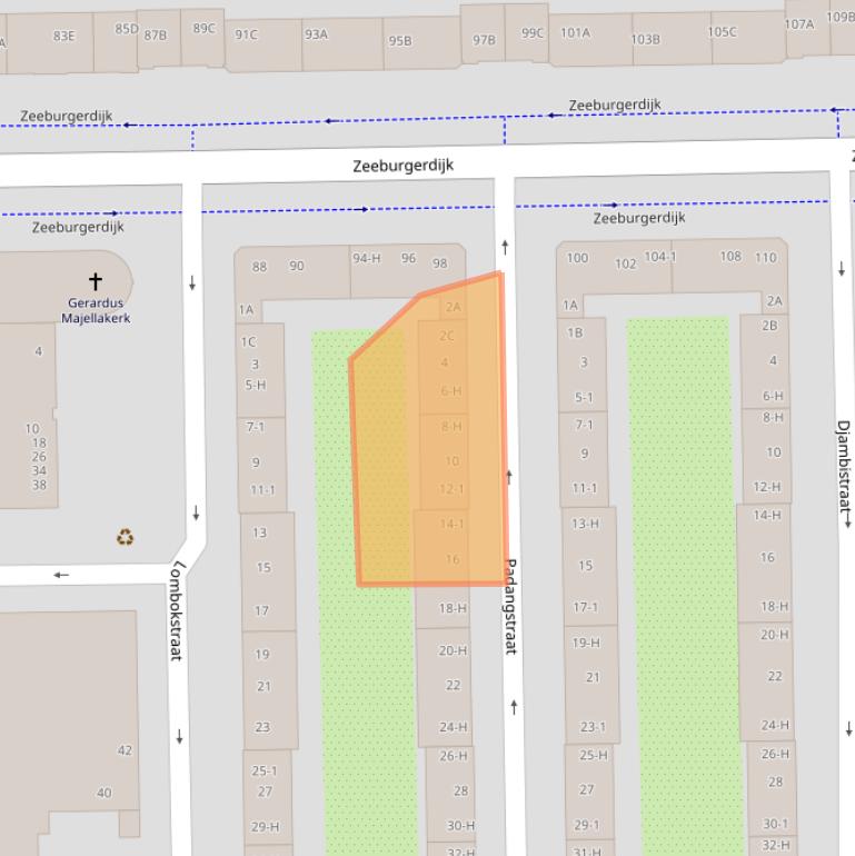Kaart van postcodegebied 1094AP.