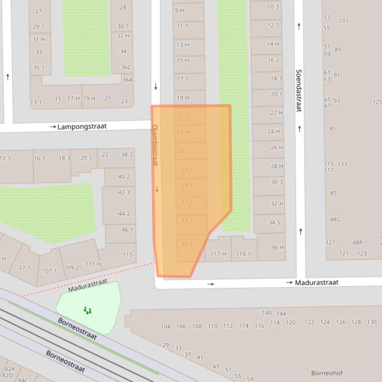 Kaart van postcodegebied 1094AX.