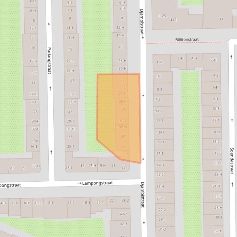 Kaart van postcodegebied 1094BA.