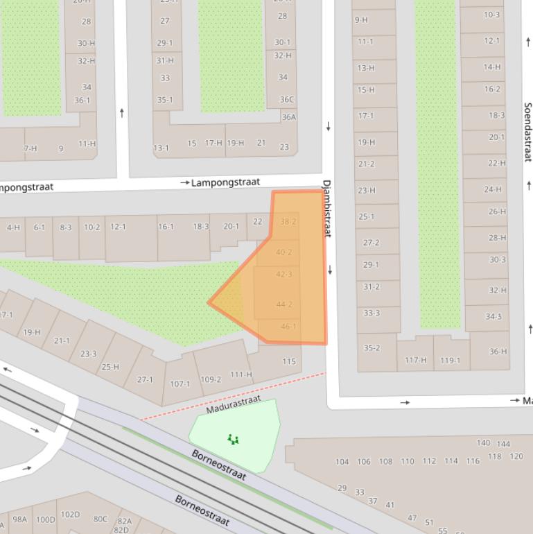 Kaart van postcodegebied 1094BB.