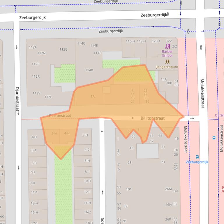 Kaart van postcodegebied 1094BC.