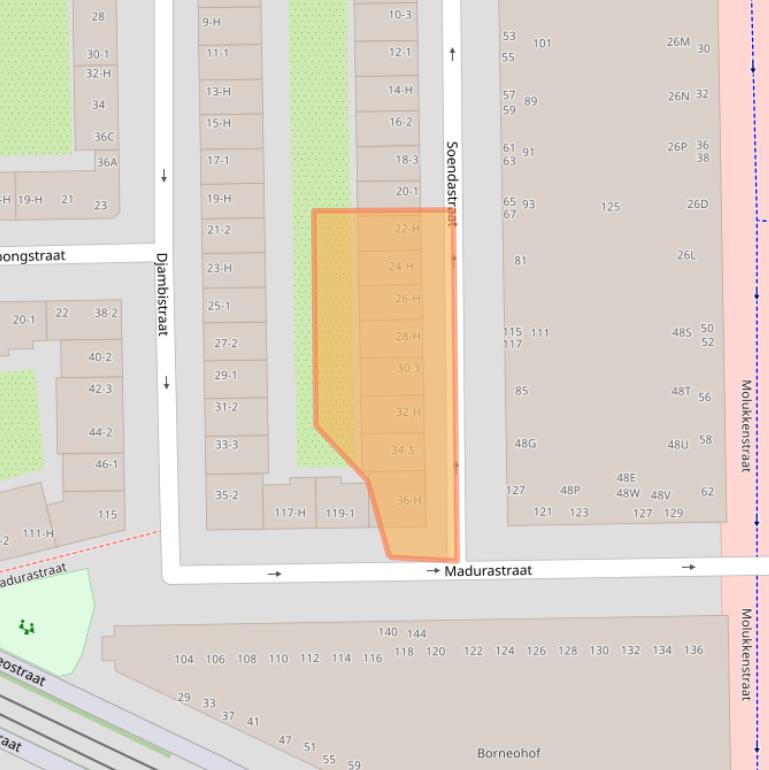 Kaart van postcodegebied 1094BH.