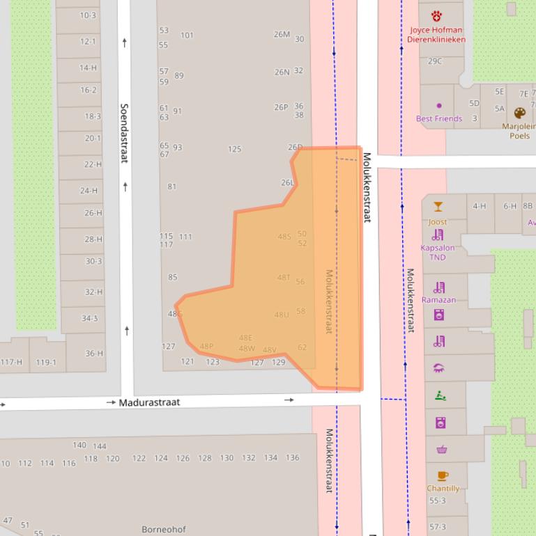 Kaart van postcodegebied 1094BM.