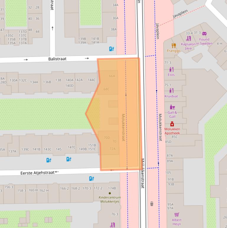 Kaart van postcodegebied 1094BP.