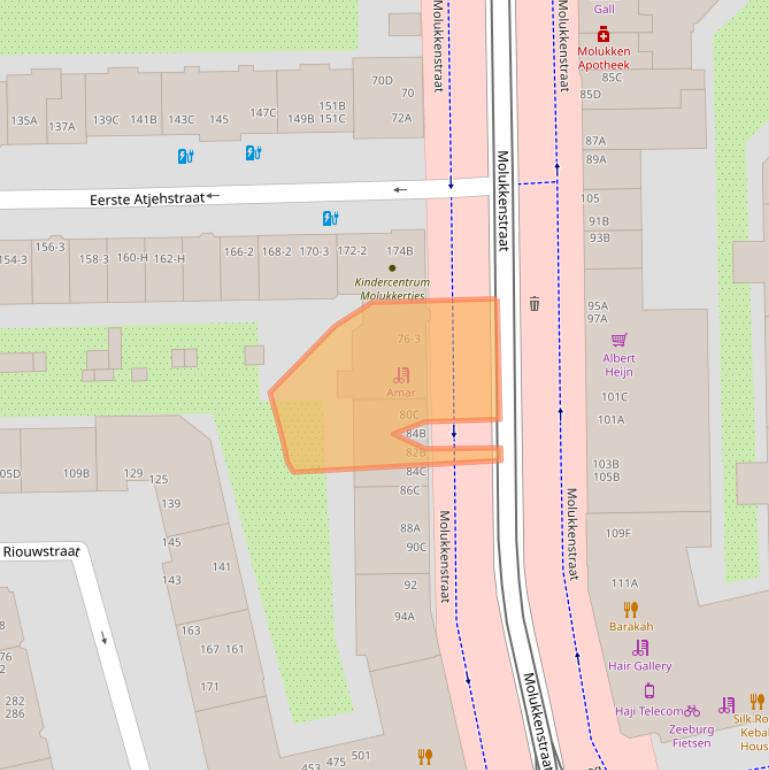 Kaart van postcodegebied 1094BR.