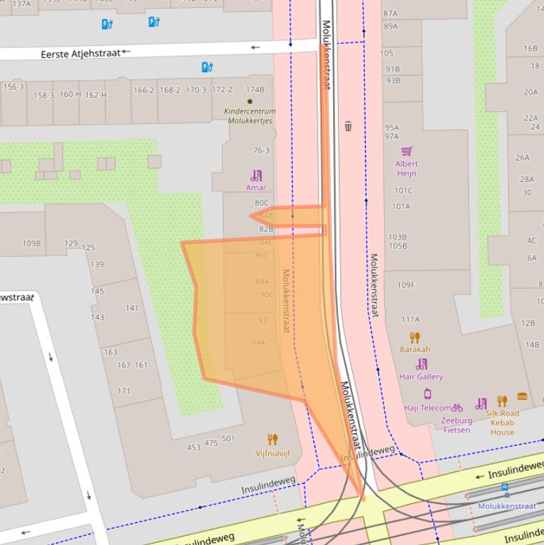 Kaart van postcodegebied 1094BS.