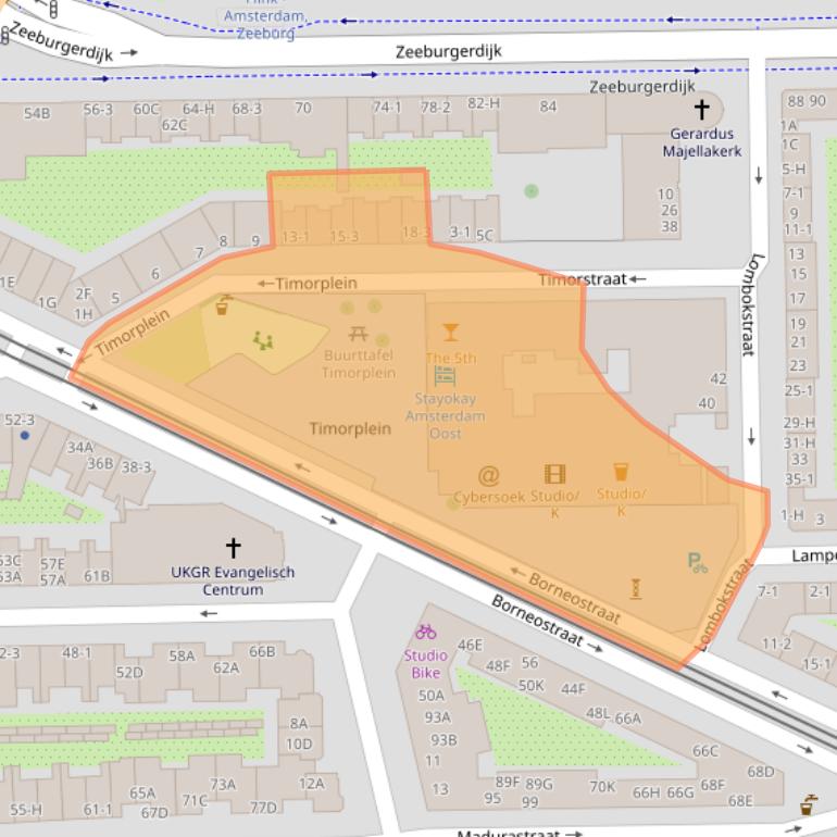 Kaart van postcodegebied 1094CC.