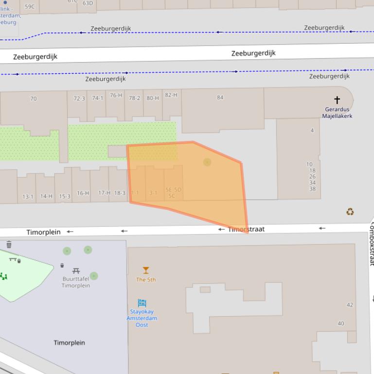 Kaart van postcodegebied 1094CD.