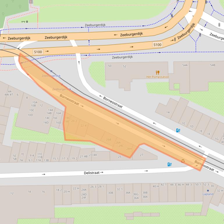Kaart van postcodegebied 1094CK.