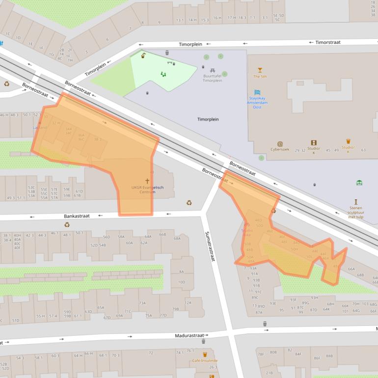 Kaart van postcodegebied 1094CL.