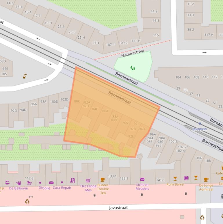 Kaart van postcodegebied 1094CP.