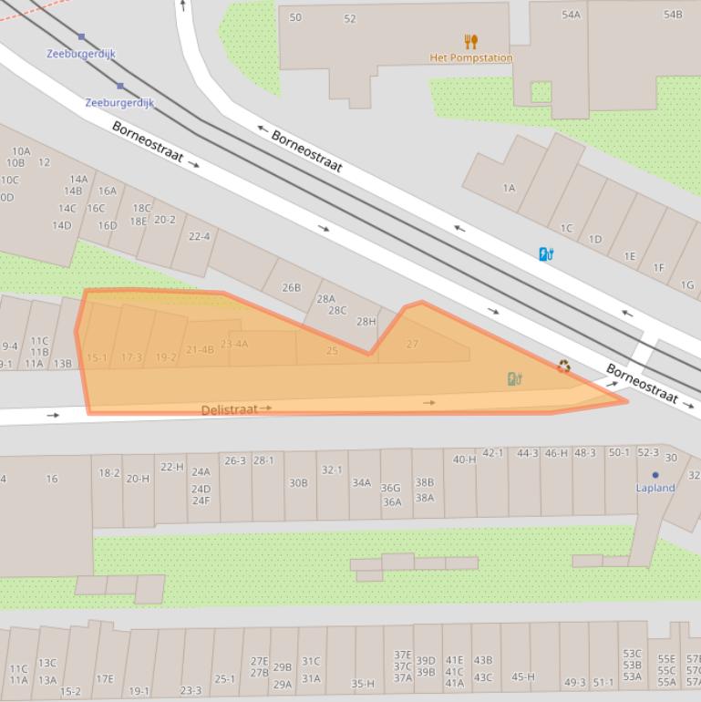 Kaart van postcodegebied 1094CT.