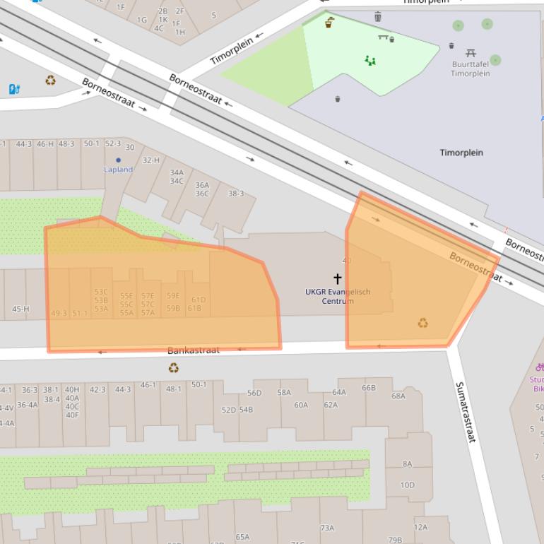 Kaart van postcodegebied 1094EC.