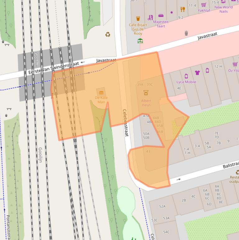 Kaart van postcodegebied 1094EN.
