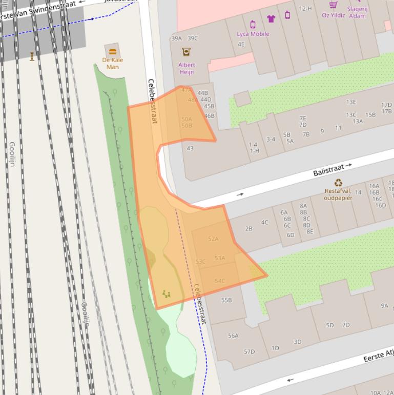 Kaart van postcodegebied 1094EP.