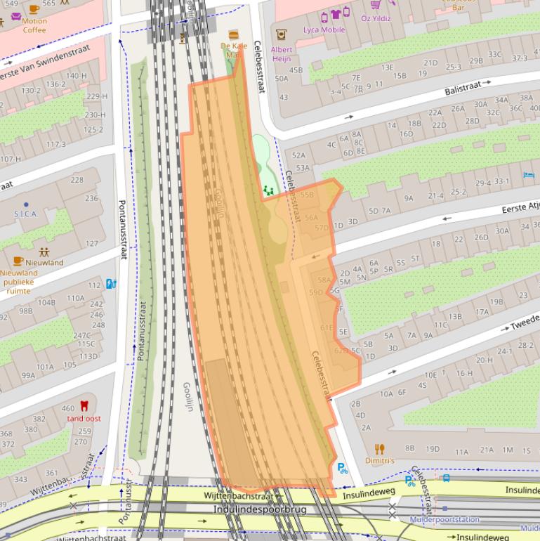 Kaart van postcodegebied 1094ER.