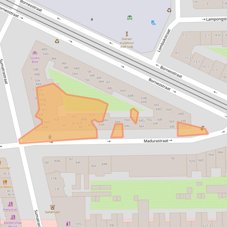 Kaart van postcodegebied 1094GJ.