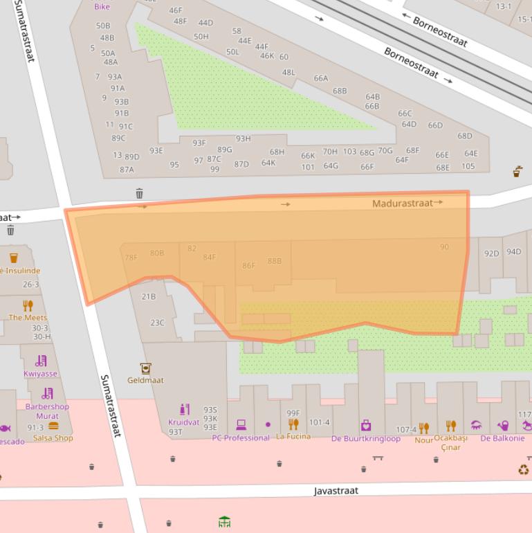 Kaart van postcodegebied 1094GS.