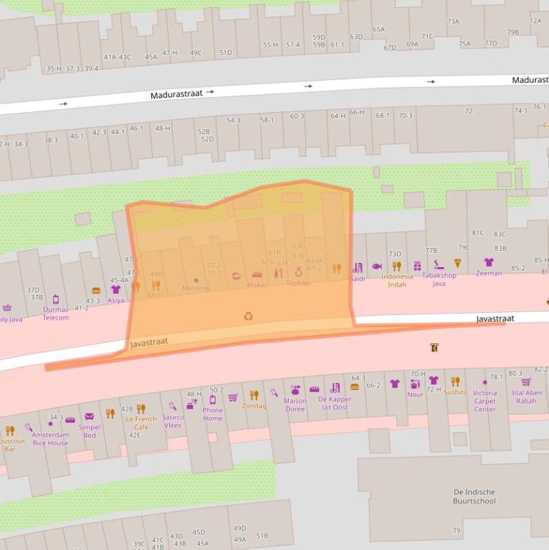 Kaart van postcodegebied 1094HA.