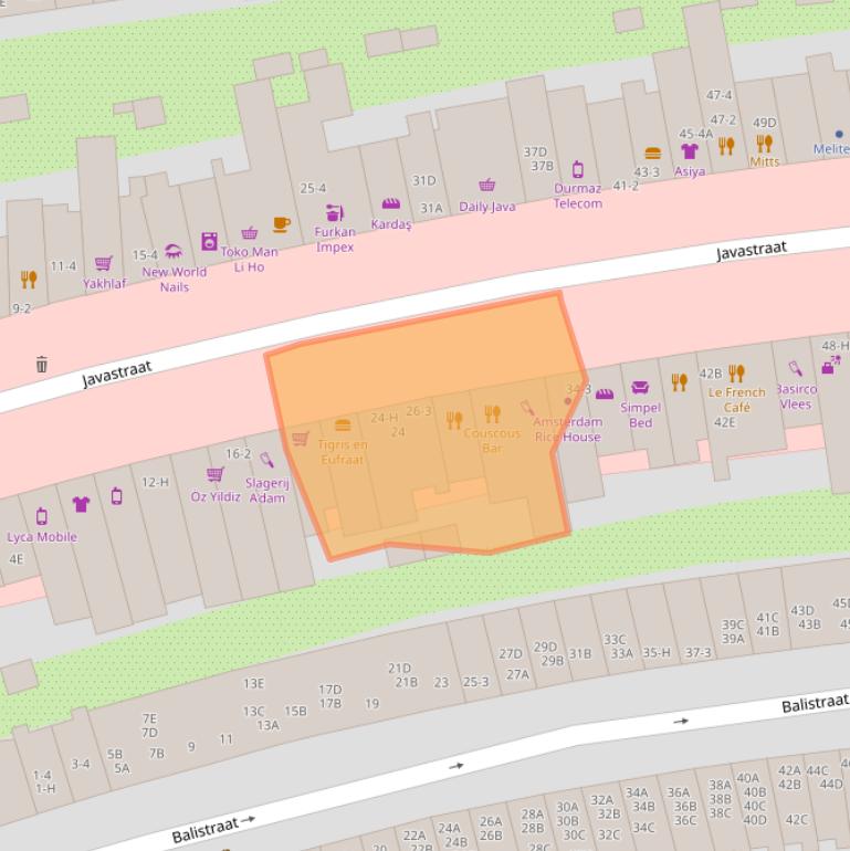 Kaart van postcodegebied 1094HH.