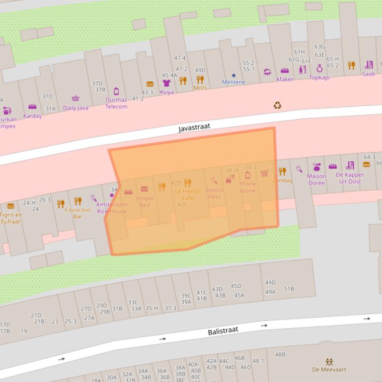 Kaart van postcodegebied 1094HJ.