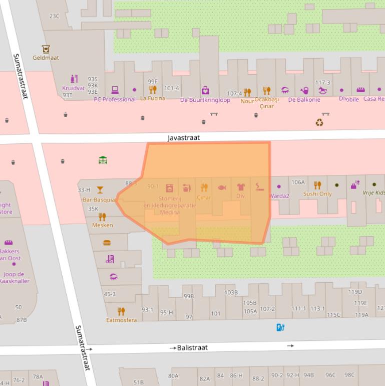 Kaart van postcodegebied 1094HM.