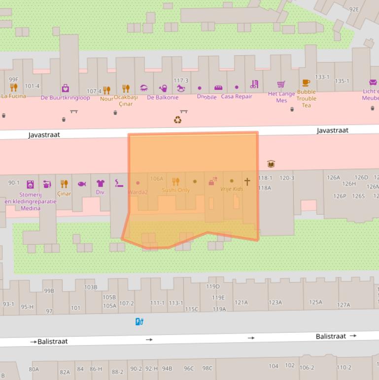 Kaart van postcodegebied 1094HN.