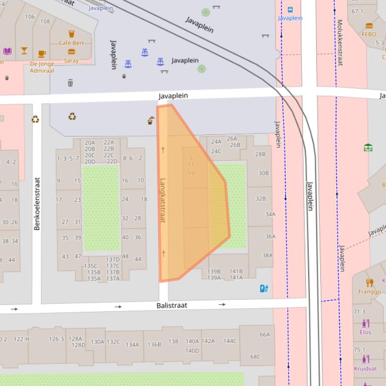 Kaart van postcodegebied 1094HT.