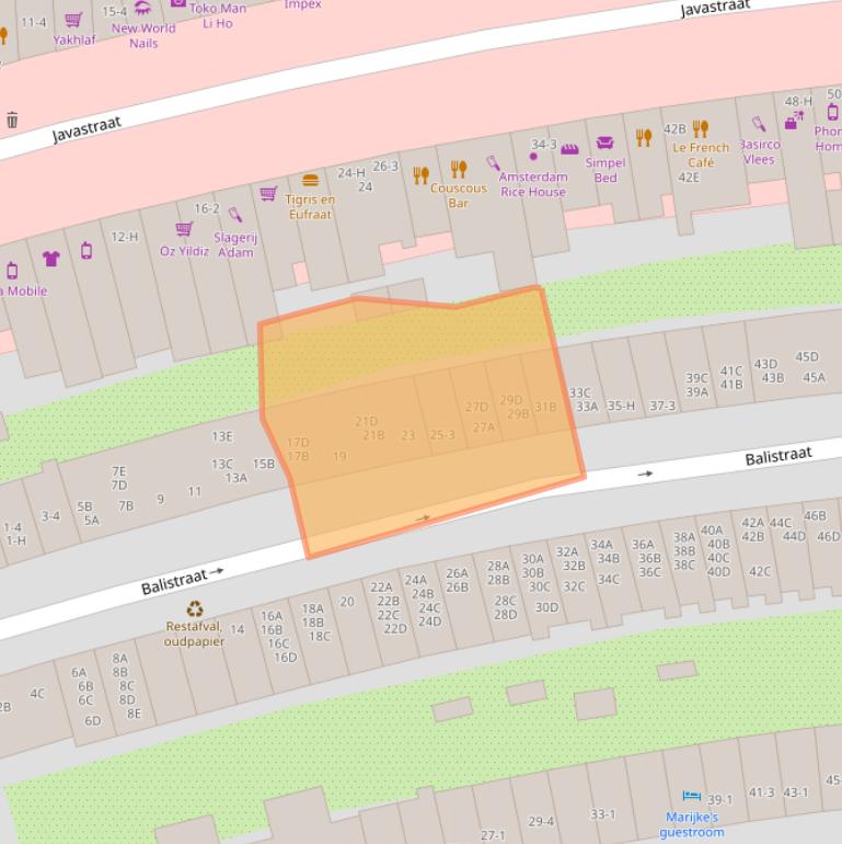 Kaart van postcodegebied 1094JB.