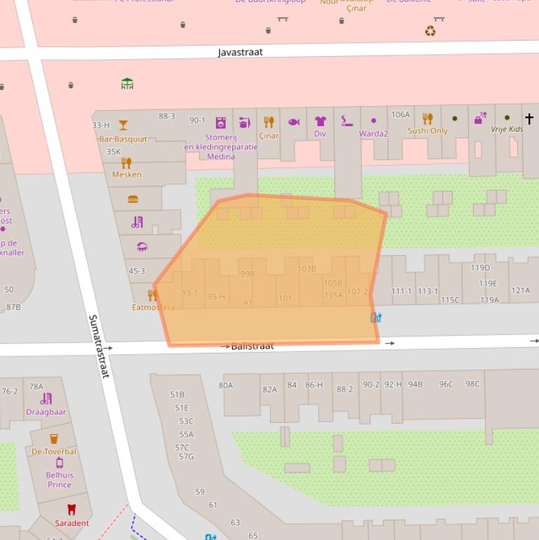 Kaart van postcodegebied 1094JG.