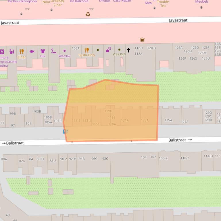 Kaart van postcodegebied 1094JH.