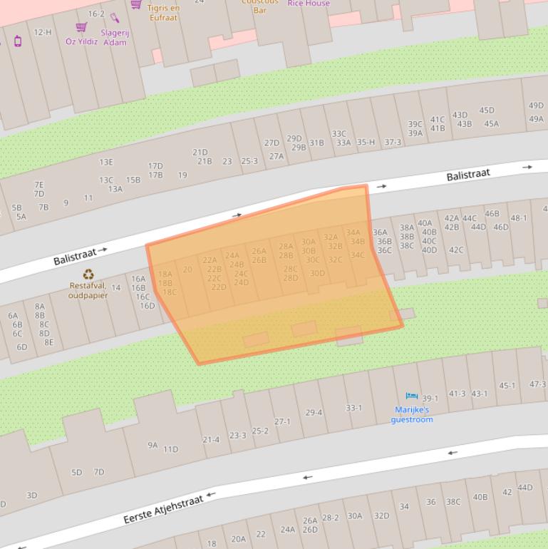 Kaart van postcodegebied 1094JM.