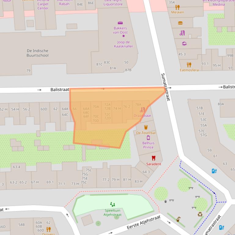 Kaart van postcodegebied 1094JR.